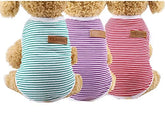 KUTKUT Set of 3 Striped T-Shirt Puppy Clothes for Small Dogs, Kitten, Summer Cotton Vest Doggy Tank Top for Maltese, Bichon, Papillon, Pekingese - kutkutstyle